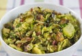 Shaved roasted brussels sprouts with crumbled bacon Royalty Free Stock Photo