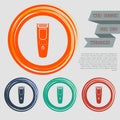 Shaver hairclipper icon on the red, blue, green, orange buttons for your website and design with space text. Royalty Free Stock Photo