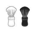 shaving brush - illustration isolated on white background. barbershop tool.