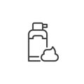 Shaving cream bottle line icon