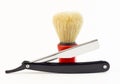 Shaving equipment - Shaving straight razor (Black straight razor Royalty Free Stock Photo