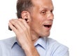 Shaving hair in ears Royalty Free Stock Photo