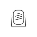 Shaving mirror line icon