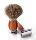 Shaving razor and brush