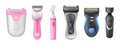 Shaving razor mockup electric shaver, epilator, trimmer for women