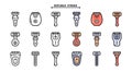 Shaving razors editable stroke color icon set