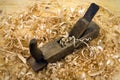 Shavings and jack plane Royalty Free Stock Photo