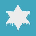 Shavuot holiday flat design icon of milk dripping in star of david shape Royalty Free Stock Photo