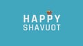 Shavuot holiday greeting with harvest wicker basket icon and eng