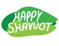 Shavuot banner. Hand written text on Green background