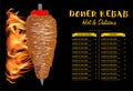 Shawarma - Doner kebab. Vector.