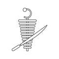 Shawarma meat doner kebab icon, outline style