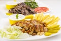 Shawarma Plate , Shawarma beef and chicken plate Royalty Free Stock Photo