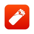 Shawarma sandwich icon digital red