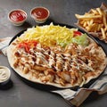 Shawarma Sandwich Roll of Grilled Chicken and Salad