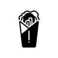 Black solid icon for Shawarma, burger and roll