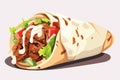 Shawarma vector flat minimalistic isolated vector style illustration