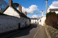 View past traditional homes to local pub in village of Shawbury