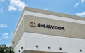 Shawcor office building exterior and logo in Houston, TX.