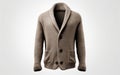 Shawl Collar Cardigan Blazer Transparent Background -Generative Ai