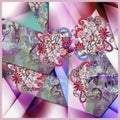 shawl motif colorful silk scarf design Royalty Free Stock Photo