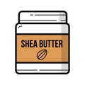 Shea butter jar with nuts logo background isolated