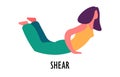 Shear position, yoga pose or asana, sport or fitness