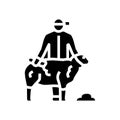 shear sheep glyph icon vector illustration