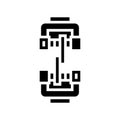 shear testing materials engineering glyph icon vector illustration
