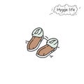 Shearling slippers color icon Royalty Free Stock Photo