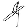 Shears secateur icon outline vector. Garden pruning