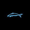 sheatfish icon in neon style. One of sea animals collection icon can be used for UI, UX