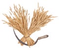 Sheaves of wheat and sickle Royalty Free Stock Photo