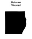Sheboygan outline map Royalty Free Stock Photo