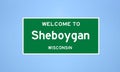 Sheboygan, Wisconsin city limit sign. Town sign from the USA.