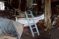 Shed for boat storage in the farmhouse and Harberton. Royalty Free Stock Photo