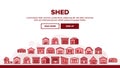 Shed Construction Landing Header Vector Royalty Free Stock Photo