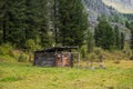 Shed of herdsman in the Altai mountains, Russia Royalty Free Stock Photo