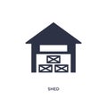 shed icon on white background. Simple element illustration from agriculture farming and gardening concept