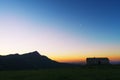 Shed in mountain at evening Royalty Free Stock Photo