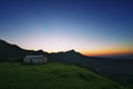 Shed in mountain at evening Royalty Free Stock Photo