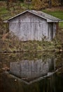 Shed with a Pond Reflection