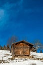 Shed in the snow, Switzerland