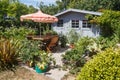 Shed with terrace and garden furniture