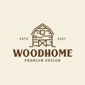 Shed wood home vintage logo design vector graphic symbol icon sign illustration creative idea