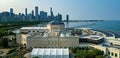 Shedd Aquarium in Chicago from above - aerial photography - CHICAGO, ILLINOIS - JUNE 06, 2023 Royalty Free Stock Photo