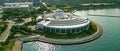 Shedd Aquarium in Chicago from above - aerial photography - CHICAGO, ILLINOIS - JUNE 06, 2023 Royalty Free Stock Photo