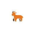 Goat logo icon designs vector simple gold flat illustration Royalty Free Stock Photo