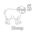 Sheep Alphabet ABC Coloring Page S