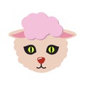 Sheep Animal Carnival Mask. Cute Wooly Lamb Vector